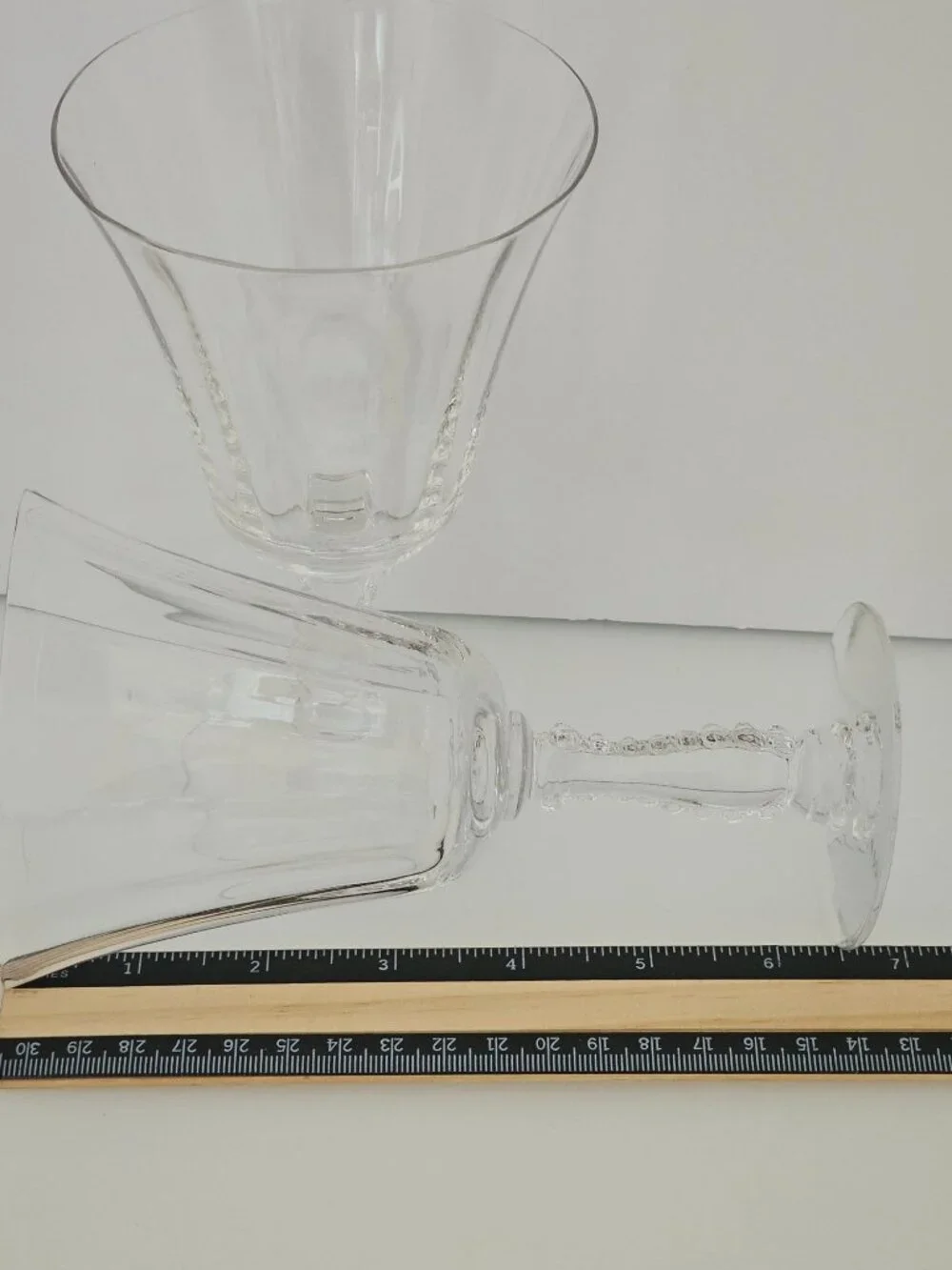 2 Vintage Fostoria Silver Low Water Goblets Crystal Set Elegant Depression Glass